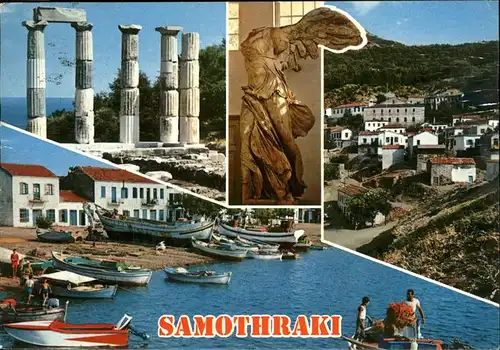 Samothraki aegaeis Teilansichten Hafen Ruine Skulptur Kat. samothraki