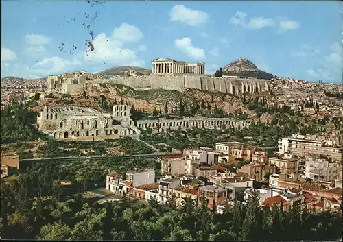 Athenes Athen Blick auf Akropolis vom Philopappos Kat. Griechenland