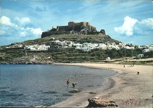 Lindos Lindo Strand Akropolis Ruine Kat. Rhodes