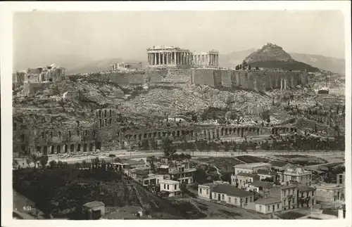 Athenes Athen Akropolis mit Lykabettos Ruine Kat. Griechenland