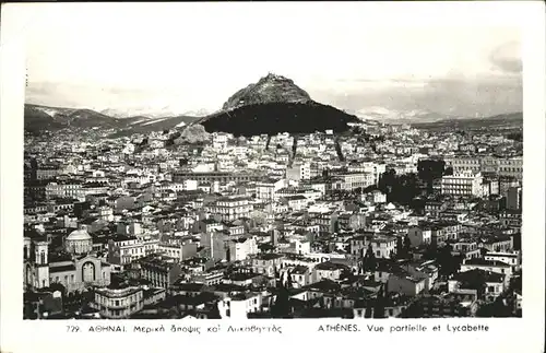 Athenes Athen Vue partielle et Lycabette Ruine Lykabettos Kat. Griechenland