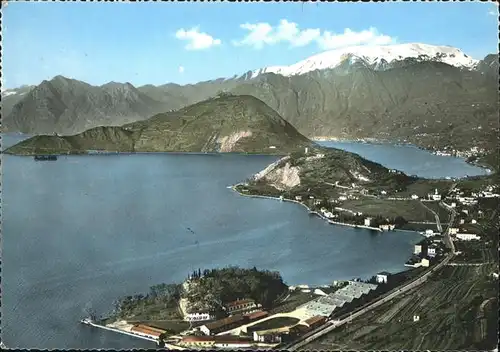 Monte Isola Lago d Iseo dalla Rocca Oldofredi Kat. Italien