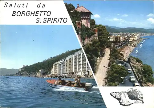 Borghetto Santo Spirito Liguria Castello Borelli e via Aurelia Strand Uferstrasse Wassersport