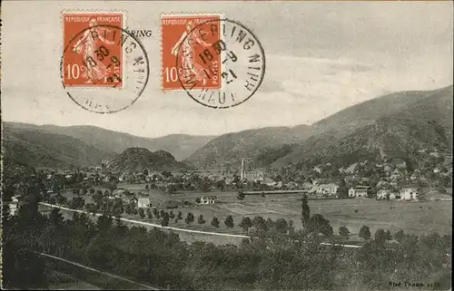 Wesserling Husseren Vue panoramique Stempel auf AK Kat. Husseren Wesserling