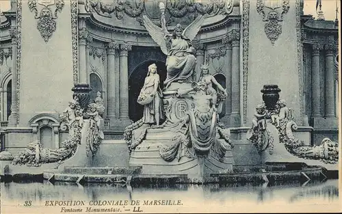 Exposition Coloniale Marseille 1922  Fontaine Monumentale Kat. Marseille