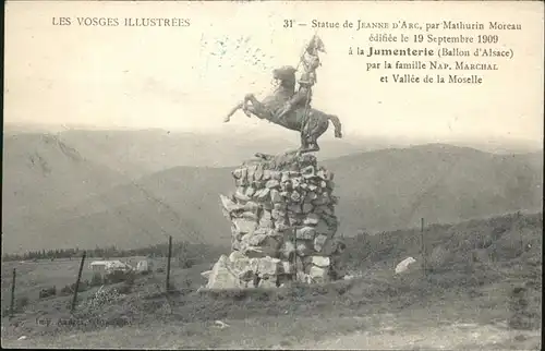 La Jumenterie Moselle Statue de Jeanne d Arc par Mathurin Moreau Ballon d Alsace Vallee de la Moselle Elsaesser Belchen Kat. Saint Maurice sur Moselle