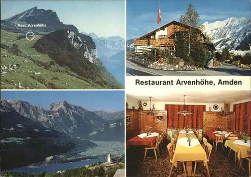 Amden SG Restaurant Arvenhoehe mit Alpenpanorama Kat. Amden