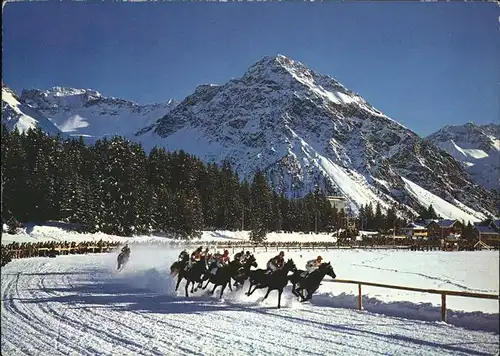 Arosa GR Pferderennen auf dem Obersee Kat. Arosa