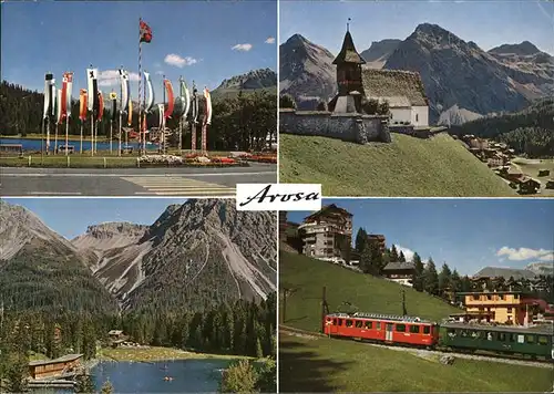 Arosa GR Fahnenwald Strandbad Kirchli Bahn Kat. Arosa