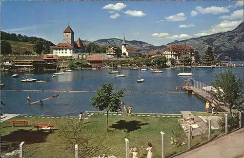 Spiez BE am Thunersee mit Schloss Kat. Spiez