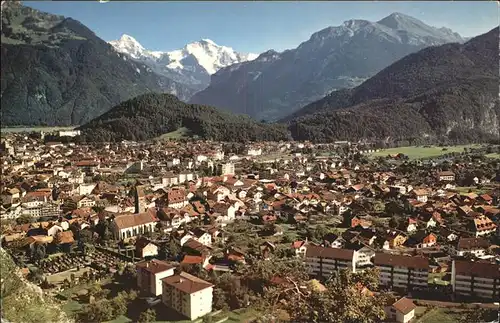 Interlaken BE Panorama mit Moench Jungfrau und Sulegg Kat. Interlaken