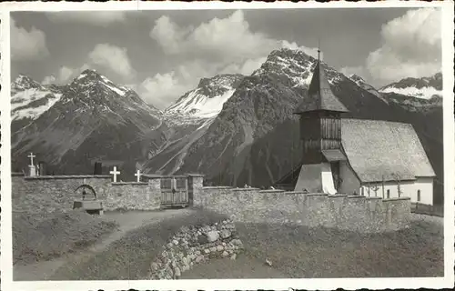 Arosa GR Bergkirchli mit Furkagruppe Kat. Arosa