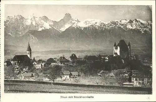 Thun BE mit Stockhornkette Kirche Burg Kat. Thun