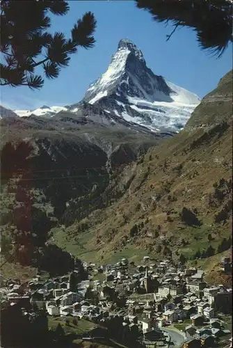 Zermatt VS Gesamtansicht mit Alpen Panorama Kat. Zermatt