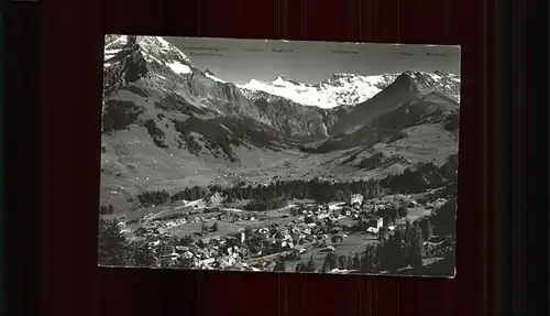 Adelboden BE Talabschluss mit Wildstrubel Engstligfaelle und Boden Kat. Adelboden