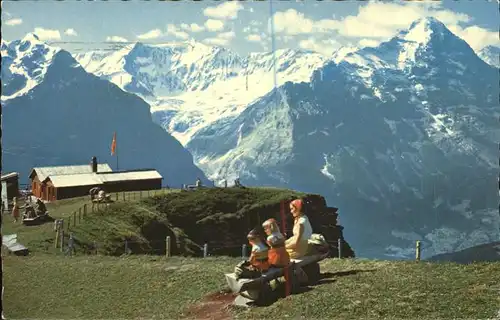 Grindelwald Gipfel mit Schreckhoerner und Eiger Kat. Grindelwald