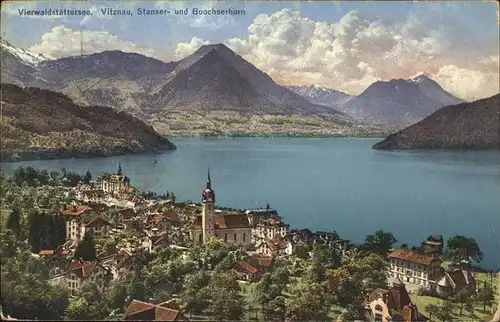 Vierwaldstaettersee SZ mit Vitznau Stanser und Buochserhorn Kat. Brunnen