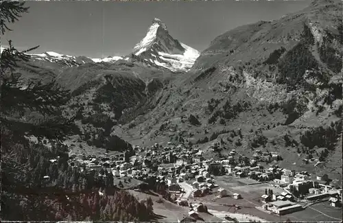 Zermatt VS Panorama mit Matterhorn Mount Cervin Kat. Zermatt