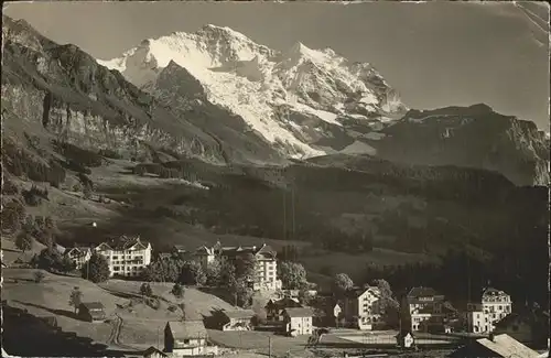 Wengen BE Panorama mit Jungfrau Berner Alpen Kat. Wengen