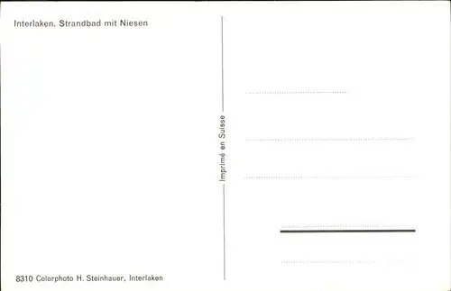 Interlaken BE Strandbad Aaare Niesen Berner Alpen Kat. Interlaken