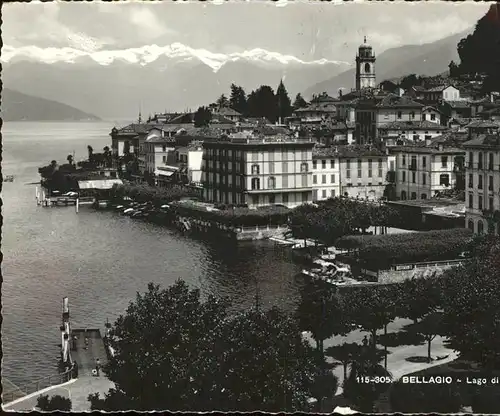 Bellagio Lago di Como Ortsansicht mit Kirche Lago Maggiore Alpenblick