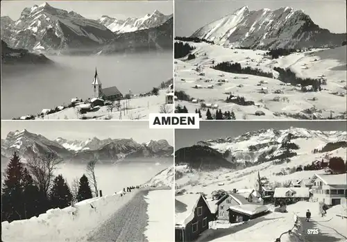 Amden SG Panorama Walensee im Nebel Wintersportplatz Kat. Amden