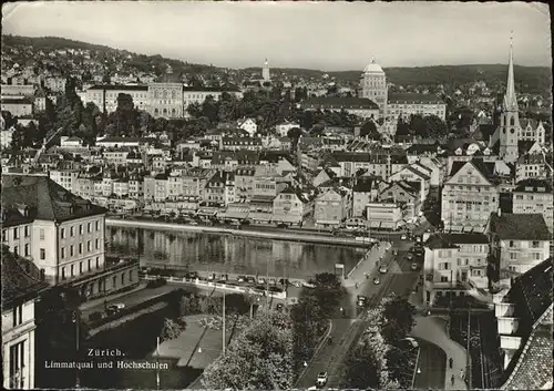 Zuerich Limmat Quai und Hochschulen / Zuerich /Bz. Zuerich City