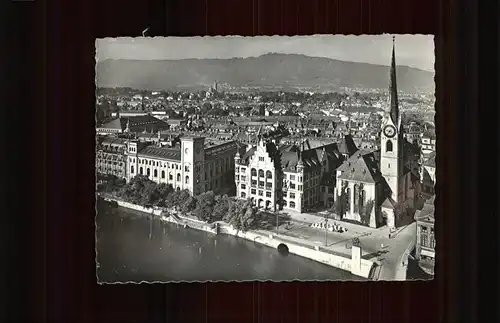 Zuerich Limmat Kirche Uetliberg Fliegeraufnahme / Zuerich /Bz. Zuerich City