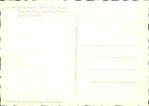 Wergenstein GR Blick vom Ferienheim Piz Vizan auf Piz la Tschera und Piz Grisch Kat. Wergenstein