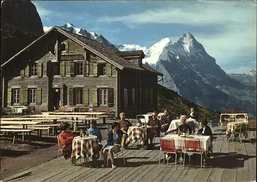 Grindelwald Hotel Grosse Scheidegg Terrasse Moench Eiger Berner Alpen Kat. Grindelwald