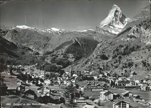 Zermatt VS Panorama mit Matterhorn Kat. Zermatt