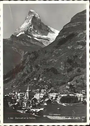 Zermatt VS Panorama mit Matterhorn Cervin Kat. Zermatt