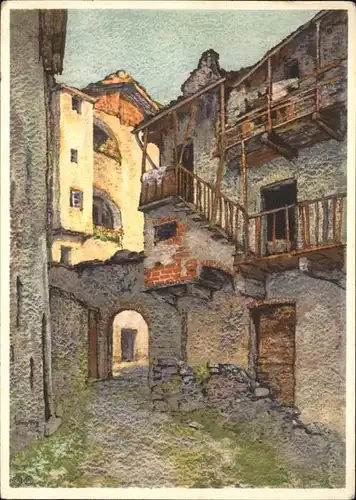 Locarno Gasse Kuenstlerkarte / Locarno /Bz. Locarno