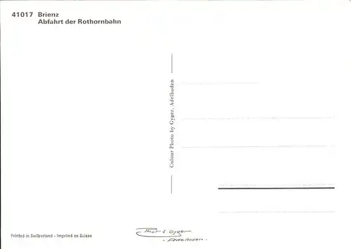 Brienz BE Abfahrt Rothornbahn Kat. Brienz