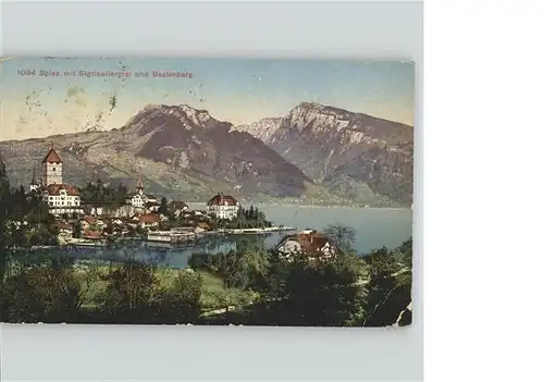 Spiez BE Panorama Thunersee Kirche Sigriswilergrat Beatenberg Kat. Spiez