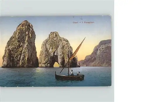 Capri I Faraglioni Boot Klippen Wahrzeichen Kat. Italien