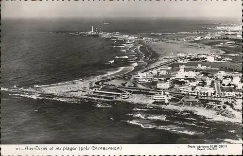 Ain Diab Casablanca et ses plages vue aerienne