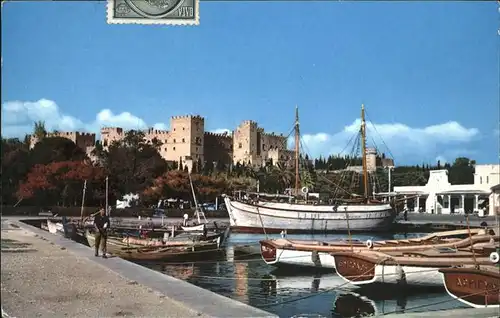 Rhodos Rhodes aegaeis Palast der Ritter Hafen Kat. 