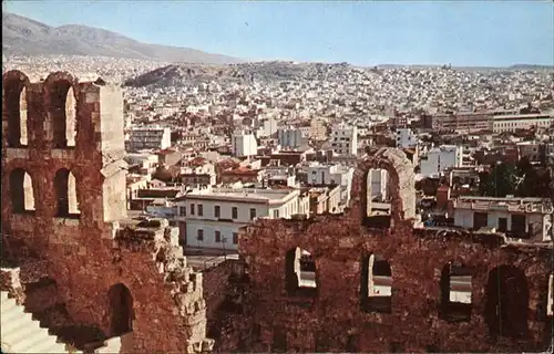 Athens Athen View of ruins and the city of Athens Kat. Griechenland