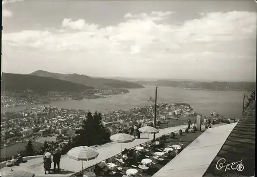 Bergen Norwegen Utsikt fra Floirestauranten Kat. Norwegen