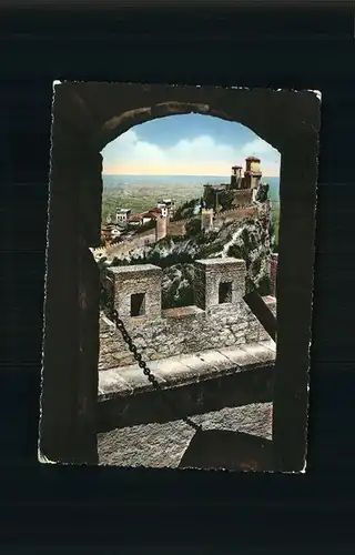 San Marino Panorama Blick vom zweiten Turm Kat. San Marino