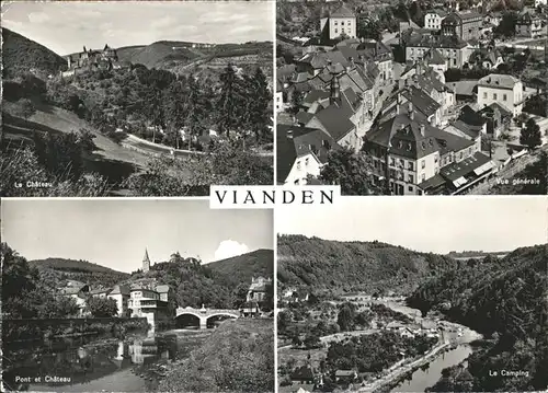 Vianden Pont et Chateau Vue generale Camping