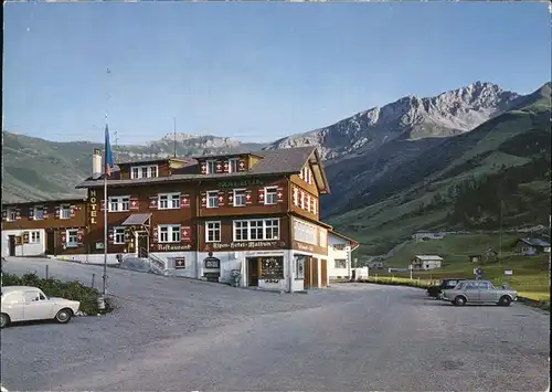 Malbun Alpenhotel mit Sareiserjoch und Augstenberg Kat. Liechtenstein