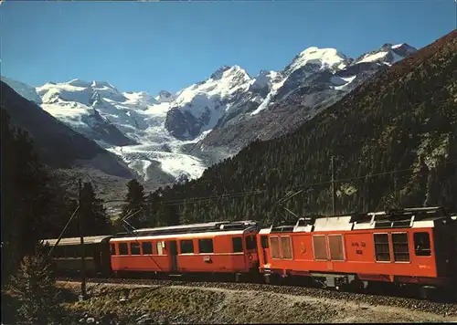 Berninabahn Morteratschgletscher Bellavista  Kat. Eisenbahn
