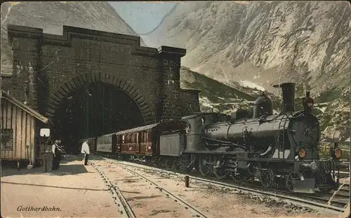 Gotthardbahn Goeschenen Lokomotive Tunnel  Kat. Eisenbahn