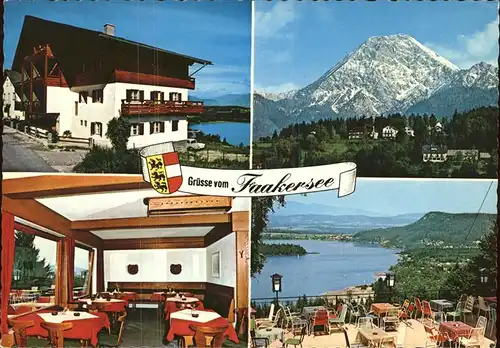 Oberaichwald Finkenstein Terrassencafe Pension Restaurant Moser Wappen Kat. Finkenstein Faaker See