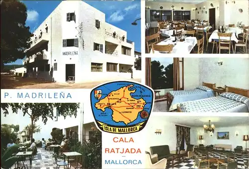 Cala Ratjada Mallorca Hotel Madrilena Landkarte Isla de Mallorca Kat. Spanien