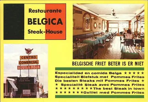 Playa del Ingles Gran Canaria Restaurante Belgica Steak House Centro Comerical Aguila Roja Kat. San Bartolome de Tirajana