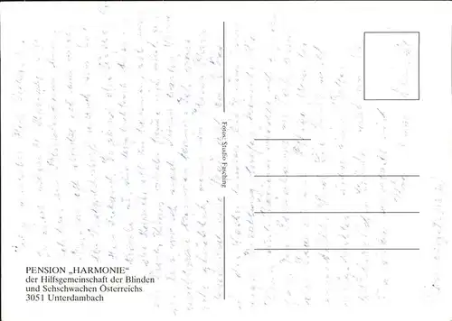 Unterdambach Pension Harmonie Hilfsgemeinschaft der Blinden und Sehschwachen Kat. Neulengbach