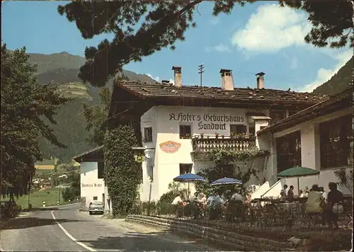 St Leonhard Passeier Gasthaus Sandwirt Andreas Hofer Geburtshaus Kat. St Leonhard in Passeier Suedtirol